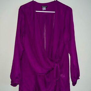 Venus wrap style semi sheer blouse size 14